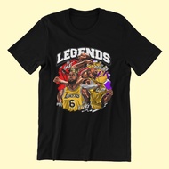 BA213 Basketball Theme Trio Legends Jordan Kobe Bryant Lebron James T-Shirt
