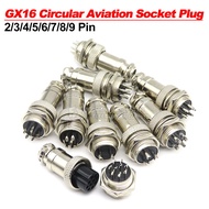 1Set GX16 2/3/4/5/6/7/8/9 Pin Male &amp; Female 16mm ibuw Metal Circular Aviation Connector Socket Plug 2PIN 3PIN 4PIN 5PIN 6PIN