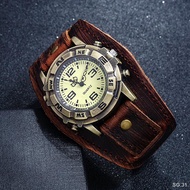 Watch Men Large Dial Sport Watches Genuine Leather Strap Oversized Quartz Wrist Watch Army Military Clock Relogios Wrist