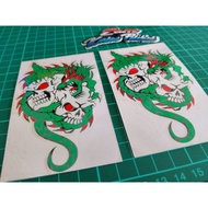 STICKERS NAGA DRAGON SKULL STICKER CUTTING PANTUL CAHAYA STICKER TOP BOX MOTOR KERETA HELMET
