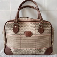 2-hand canvas leather bag, size 30~35cm, clean lining, 80~90% new