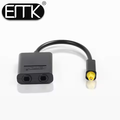 EMK SPDIF/Toslink Digital Optical Audio Toslink Splitter Cable SPDIF Optical Splitter Adapter