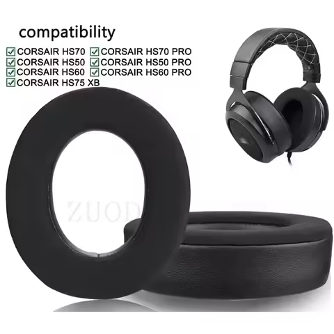 Replacement Ear Pads Ear Cushion Earpad Compatible with Corsair HS50 Pro HS60 Pro HS70 Pro Headphone