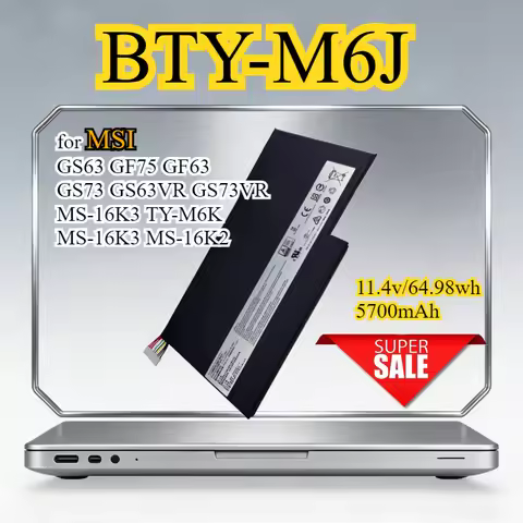 BTY-M6J Laptop Battery for MSI GS63 GF75 GF63 GS73 GS63VR GS73VR MS-16K3 TY-M6K MS-16K3 MS-16K2 MS 6