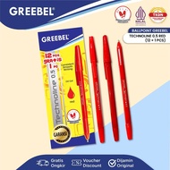MERAH GREEBEL Ballpen / Technoline 0.5 Red / Ballpoint Pen Gel Pen