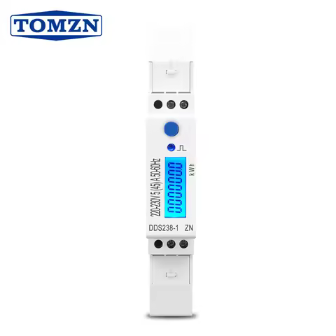 TOMZN 5(45)A 45A MAX 220V 230V 50Hz 60Hz Voltage Current Single Phase Din Rail KWH Watt Hour Energy 