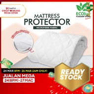 (READY STOCK) ECOlux - Hotel Grade MATTRESS PROTECTOR (Microfiber Fabric Quilted ) Washable Protection &amp; Comfort / QUEEN / KING / SINGLE / SUPER SINGLE