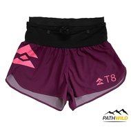 T8 WOMENS SHERPA SHORTS V2 กางเกงวิ่งผู้หญิง ออกแบบมาสำหรับการวิ่งโดยเฉพาะ มีที่เก็บของรอบเอว และที่