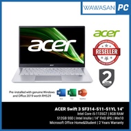 Acer Swift 3 SF314-511-51YL 14 inch Full HD Laptop notebook Silver | i5-135G7 | Intel Iris XE | 8GB | 512GB SSD | W10 | MSO H&amp;S