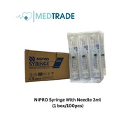 NIPRO Syringe With Needle 3ml (23G x 32mm) - 100pcs