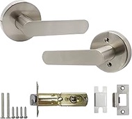 Stainless Steel Pair Lever Keyless Passage Door Lock Satin Nickel Lockset Door Handle Knob Wave Style