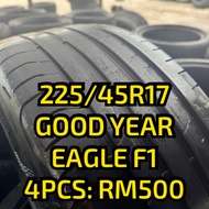 225/45R17 Good Year- Second Hand Tyre | Tayar Terpakai | 70-80% Tread