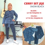 AMANDA SET CERRY BLAZER BAGGY PANTS SET JEJE ONE SET JEANS SOLOWanita