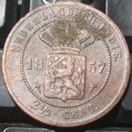 A2813 Benggol 2-1/2 Cent Tahun 1857 Sesuai Gambar Asli Ready Koin Kuno