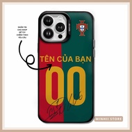 Cool football-themed leather iphone case printed on demand Portugal Ronaldo 6/6splus/7/7plus/8/8plus