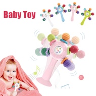 Baby Rattle Teether Toys Infant Manhattan Handbell Teether Silicone Toys Early Learning Education In