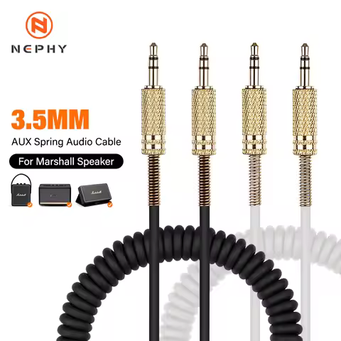 Universal 3.5mm Replacement Audio AUX Cable Coiled Cord for Marshall stockwell Woburn Kilburn II MS2
