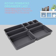 Storage Box Organizer Drawer Divider Box Plastic 8pcs - Black