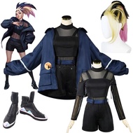 Ang Rogue Assassin KDA Akali Game Cosplay Costume Sexy Akali Cosplay Clothes Jacket Kababaihan Hall