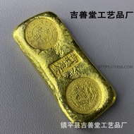 new Antique Republic of China Dragon and Phoenix Gold Bar Gold Ingot Film and Television Props Bronz
