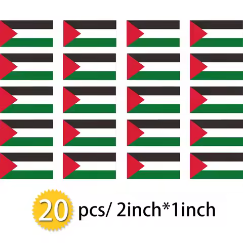 Palestine Flag Car Stickers 20pcs 2"X1" Inch Car Decal Wall Sticker