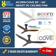 [Climate Voucher] Acorn DC-260 COVE 50" / 60" Smart DC Ceiling Fan Hugger Style Low Ceiling Ideal