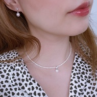VIP 3mm freshwater pearl Choker with A k o y a pearl face with round stones S925