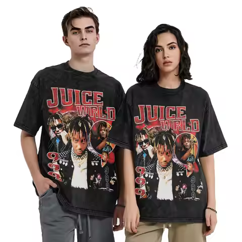 Juice Wrld Vintage Vintage Washed T Shirts 100% Cotton Clothes Creative Short Sleeve O Neck Tee Shir