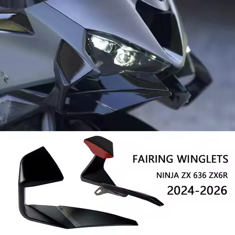 For KAWASAKI Ninja ZX-6R NINJA ZX 636 ZX6R 2024-2026 Motorcycle ABS Front Spoiler Wing Aerodynamic W