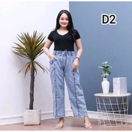Thofaro D2 Women's Highwaist Jeans Culottes Rubber Waist