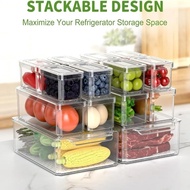 Practical Transparent Fridge Organizer Box with Lids Sealed Fridge Drawer Organizer Plasti