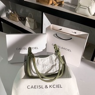 CAEISL&amp;KCIEL กระเป๋าสะพายหลังสำหรับผู้หญิงน้ำหนักเบาหรูหราเฉพาะกลุ่มลูกไม้ใต้วงแขนผู้หญิงจีบกระเป๋าถือพรีเมี่ยมความรู้สึกกระเป๋าสะพาย  CAEISL&amp;KCIEL women's bag light luxury niche lace underarm bag women's pleated handbag senior sense crossbody bag Green