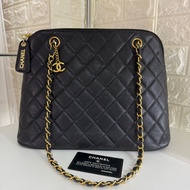 Chanel黑金鱼子酱双C吊牌鏈條奶粉包帶卡