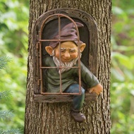Garden Dwarf Flip Window Dwarf Courtyard 3D Ornaments Garden Dwarf garn gnomes Statue Decorations