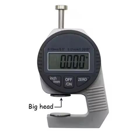 Portable mini Precise Digital Thickness Gauge Meter Tester Micrometer Big Head 0 - 12.7 mm Large LCD