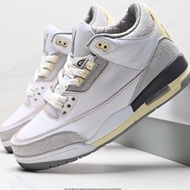 Mi Mid-Top AJ3 Replica White Cement Joe 3 Anti-Slip Wear-Resistant Casual Sports Shoes Couple Basket