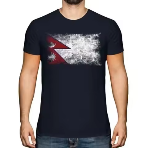 Nepal Distressed Flagge Herren Top Nep ? La Nepali Nepalesisch Shirt Fußball