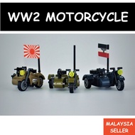 WW2 Motorcyle mini figure "LEGO compatible" mainan motosikal Toys Gift