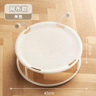 【網布款-米色】夏季透氣鐵藝貓窩 四季通用防潮貓吊床 圓形網布寵物貓咪彈翻床 寵物用品