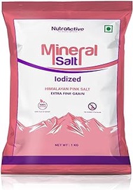 Green Velly MineralSalt Iodized Himalayan Pink Rock Salt Extra Fine Grain 1 kg