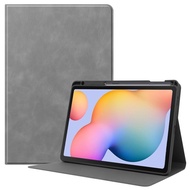 samsung tab s6 lite 10.4 2020 premium book cover leather case tablet - abu-abu