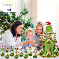 NEW Anime  Grinch Christmas Cake Stand Grinch Themed Party Christmas Ornaments Multi-Layer Cake Tray