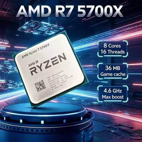 AMD Ryzen 7 5700X R7 5700X 8 Core 16 Thread 4.6GHz 32MB L3 Cache AM4 7nm 65W Gaming Desktop CPU