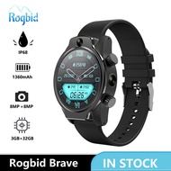 Rogbid Brave 4G LTE Smart Watch Phone GPS 3GB 32GB Face ID 8MP 2 Camera WIFI Smartwatch Men IP68 Wat