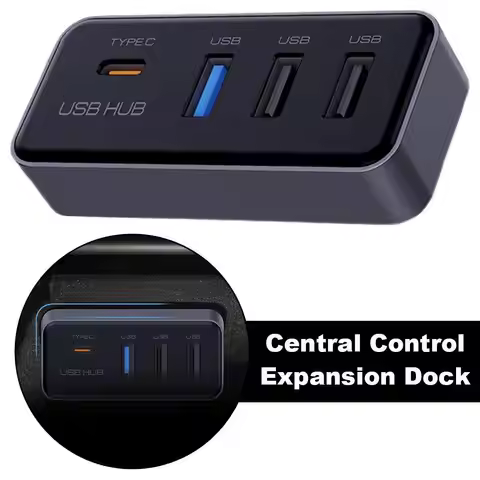 Docking Station USB Hub 4-in-1 for Tesla For Model Y Glovebox for Dashcam Flash Drive Charger Data T