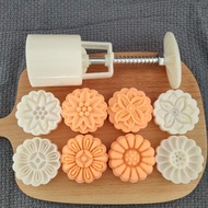 SHOOTHE 50g Kitchen Supplies Reusable 3D Flower Shape Festival Cookie Decorate Plastic/Stainless Steel DIY Baking Tool Mooncake Moulds 6Pcs/4Pcs Multi Purpose