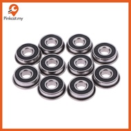 Pinkcat 10Pcs F695-2RS Stainless Steel Bearing Flanged Miniature Deep Groove Ball Bearings F695 RS B