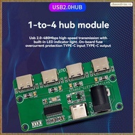 [K O G X] Type-C Input/Output USB2.0 HUB Module 1-To-4 480Mbps Hub Module with LED Indicator for Key