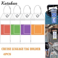 KATAKAN Cruise Luggage Tag Holders, Waterproof Zip Seal Pouch Suitcase Label Holder, Essentials Stee