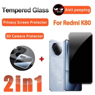 2 in 1 Privacy Film for Redmi K90 Tempered Glass for Redmi K90 Pro Max K80 K70 K60 K50 Pro Ultra K70